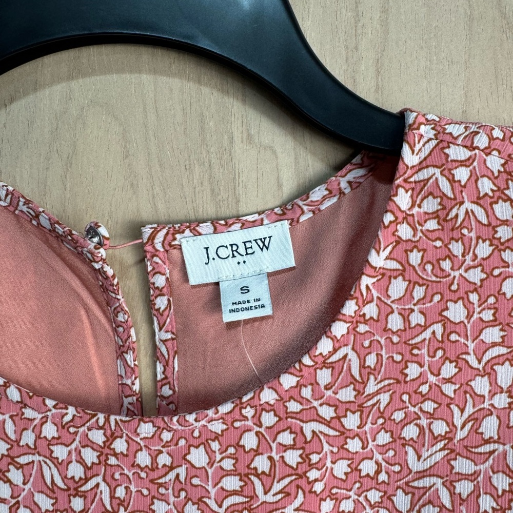 J.Crew Womens Floral Print Long Sleeve Blouse S Pink & White - Picture 4 of 12